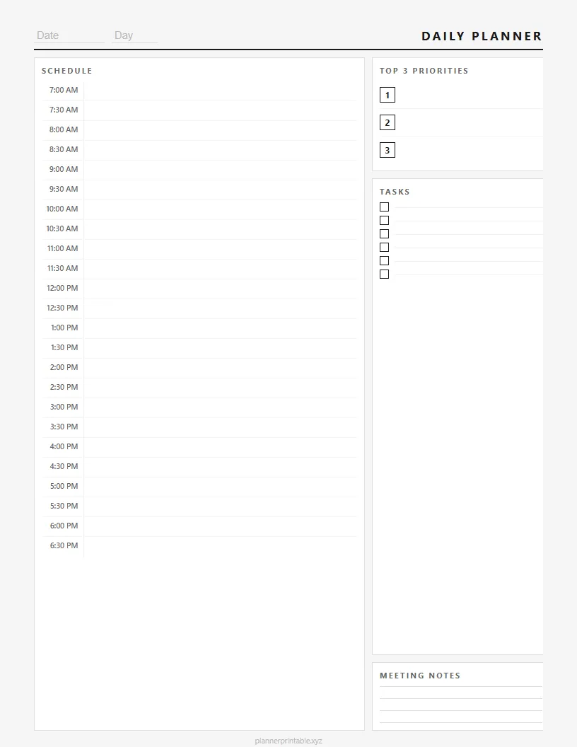 Minimalist Work Daily Planner - Aesthetic Planner PDF