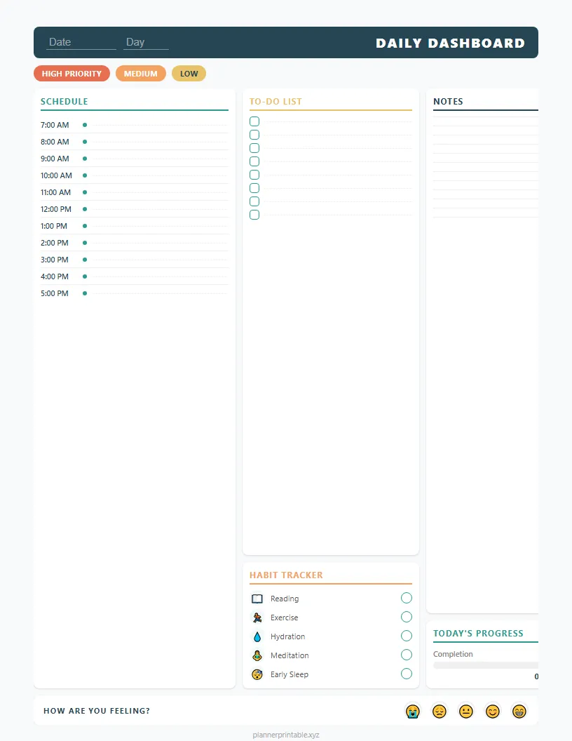 Modern Student Daily Planner - Aesthetic Planner PDF