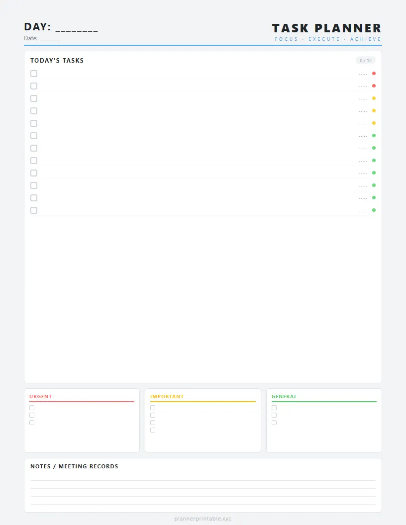 Modern Work Daily Planner - Aesthetic Planner PDF